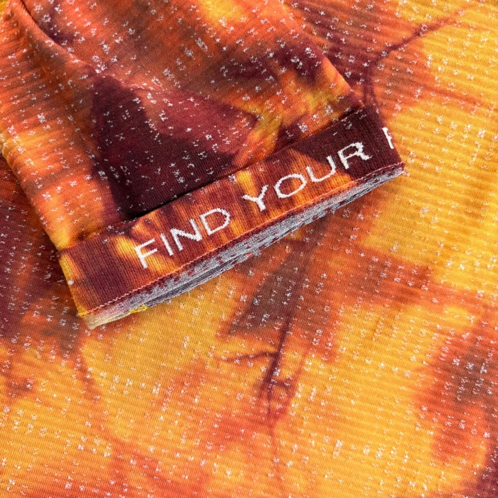Lululemon Metal Vent Tech 1/2 Zip 2.0 Orange Tie Dye Pullover LM3DAES Mens M